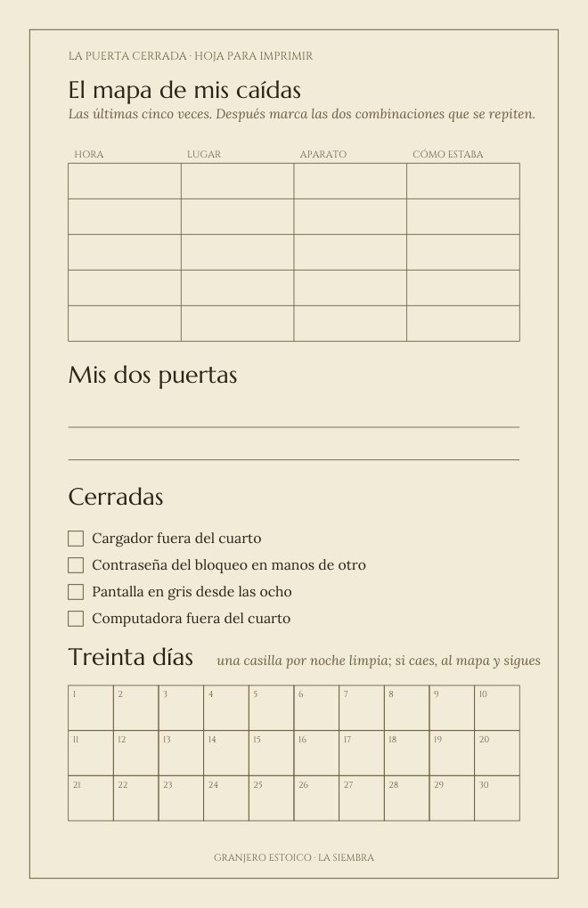 La Puerta Cerrada — hoja para imprimir
