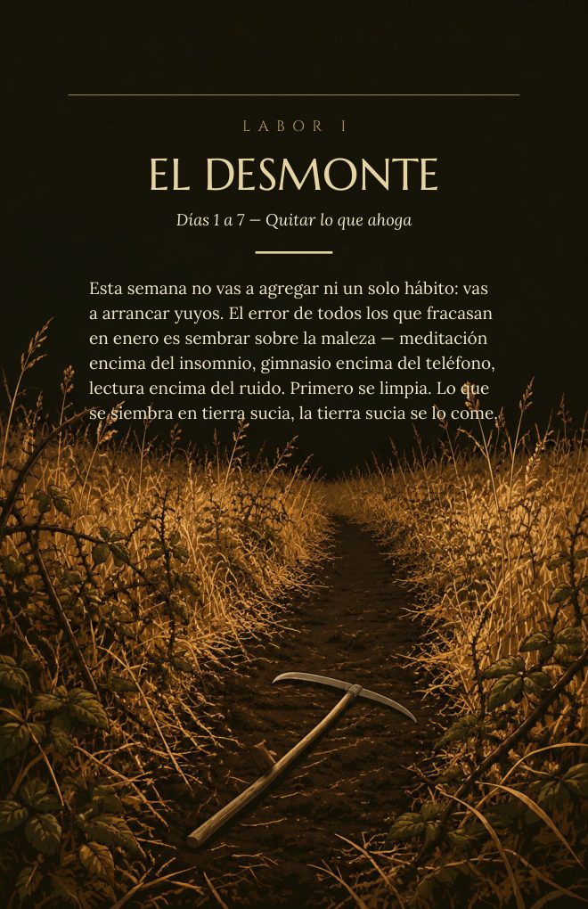 La Siembra — Labor I, El desmonte
